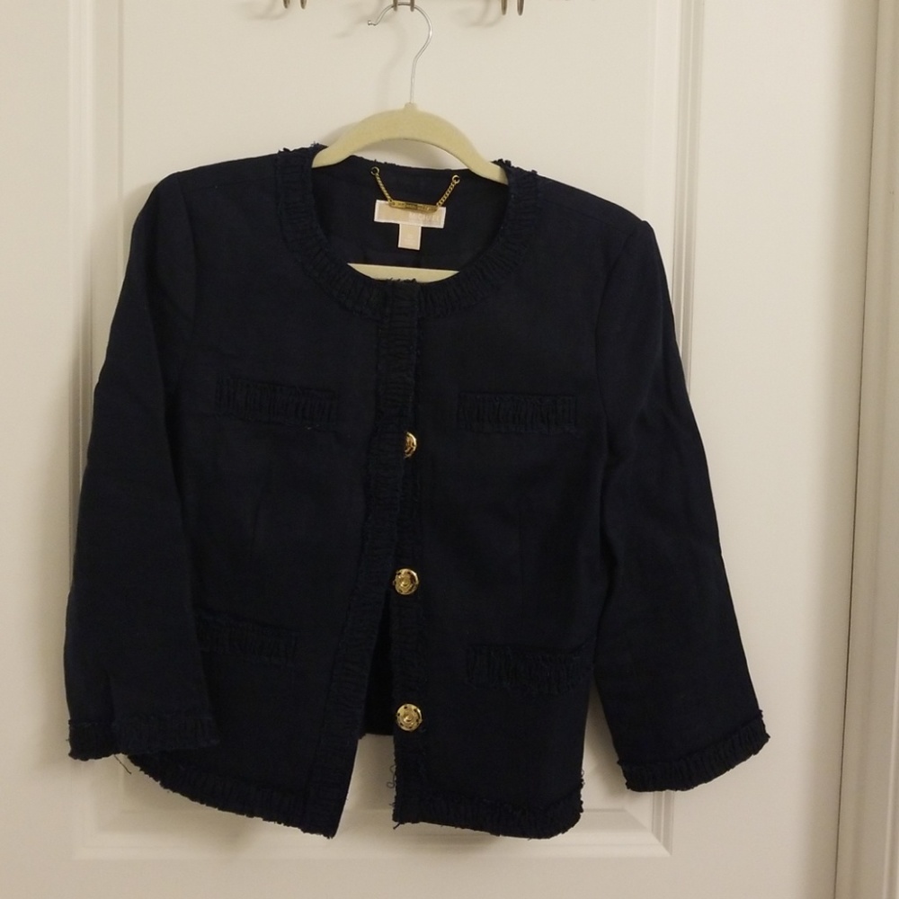 MK navy linen blazer